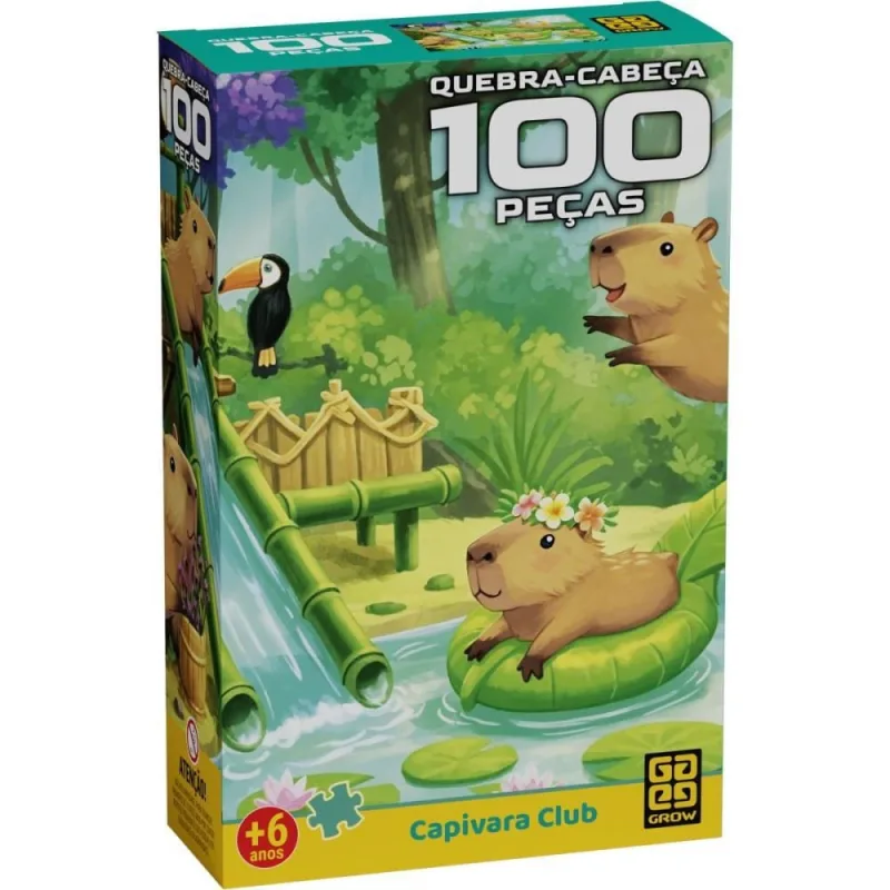 QUEBRA-CABECA Cartonado Capivaras 100 Pecas - Grow - Brinquedos