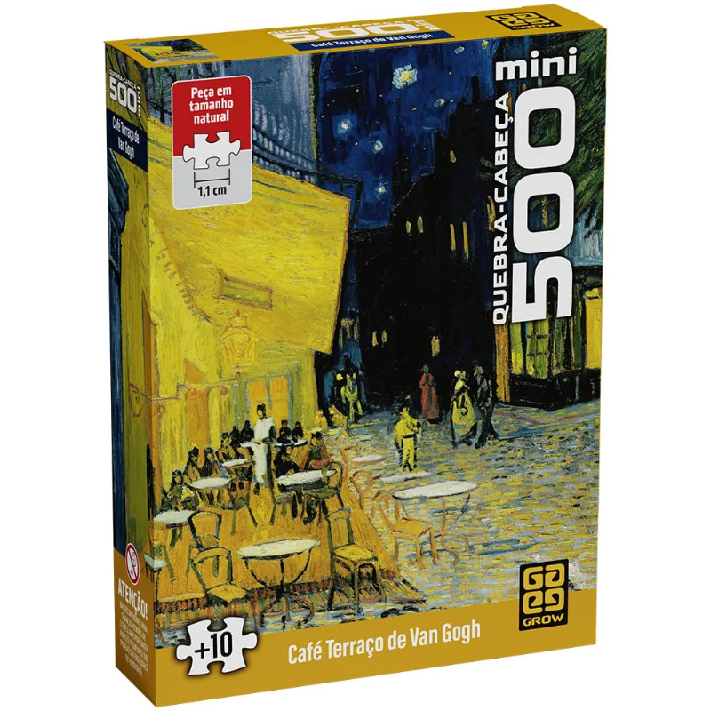 Mini Quebra-Cabeça - Café Terraço De Van Gogh - 500 Peças - Grow