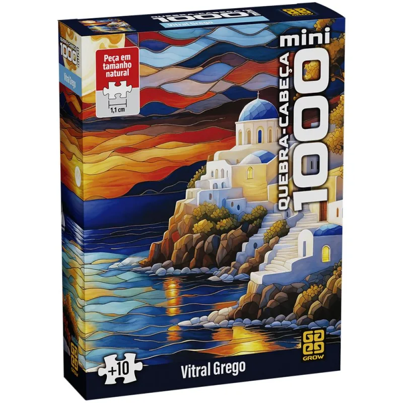 Quebra-Cabeça 1000 Peças Mini Vitral Grego - LC - Brinquedos