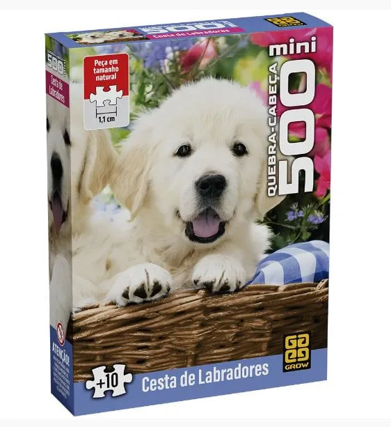Quebra-Cabeça Mini 500 Peças Cesta De Labradores - LC