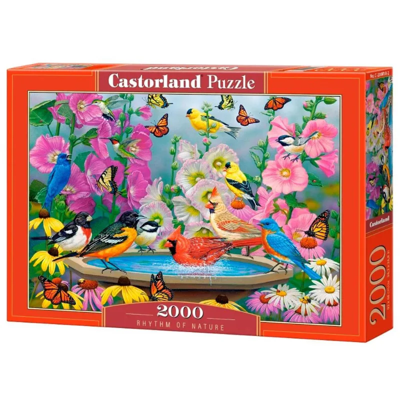 Puzzle 2000 Peças Pássaros na Fonte - Castorland Importado 2008182