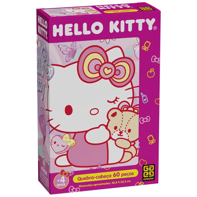 Quebra-Cabeça 60 Peças Hello Kitty Brilhante - LC