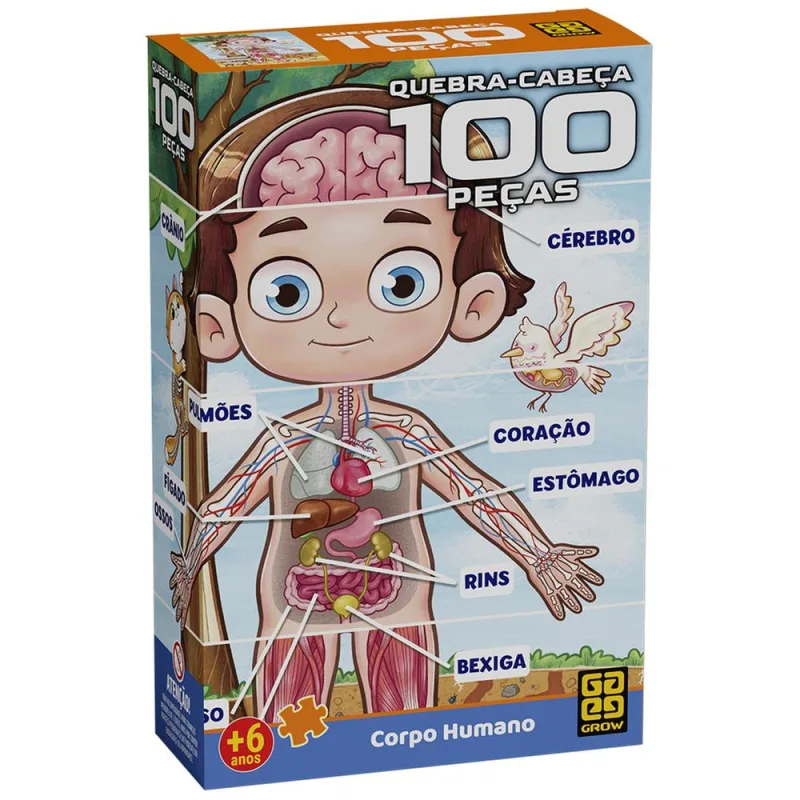 Quebra-Cabeça 100 Peças Corpo Humano - LC - Brinquedos