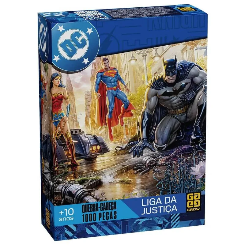 Quebra-Cabeça 1000 Peças - DC Liga da Justiça - Grow