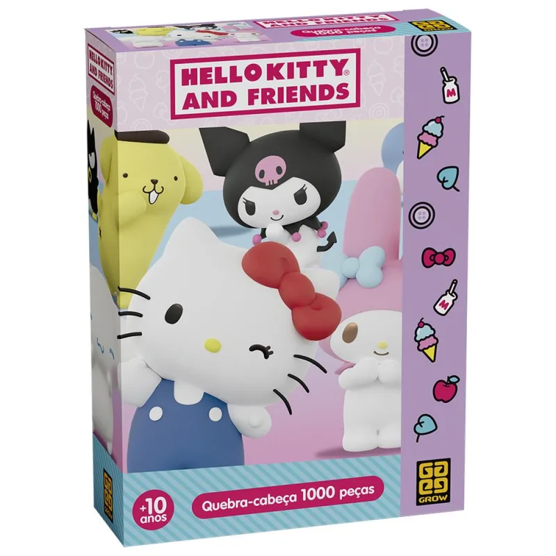 Quebra-Cabeça 1000 Peças Hello Kitty E Amigos - LC - Brinquedos