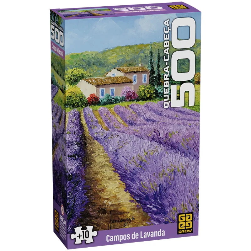 Quebra-Cabeça - 500 Peças - Campos De Lavanda - Grow