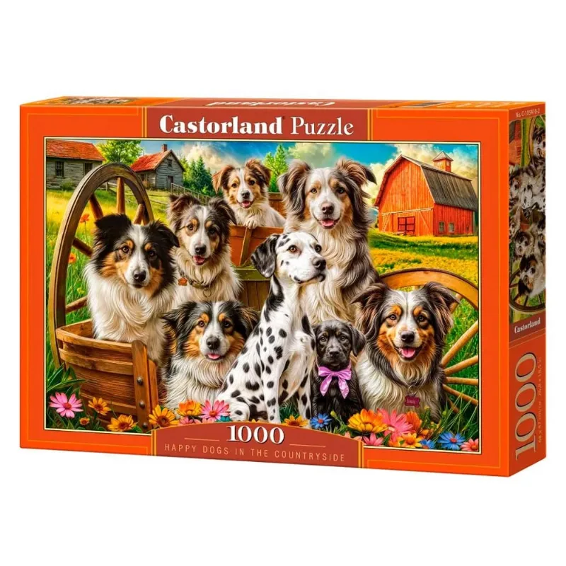 Puzzle 1000 Peças Cães Felizes na Fazenda Castorland 105410
