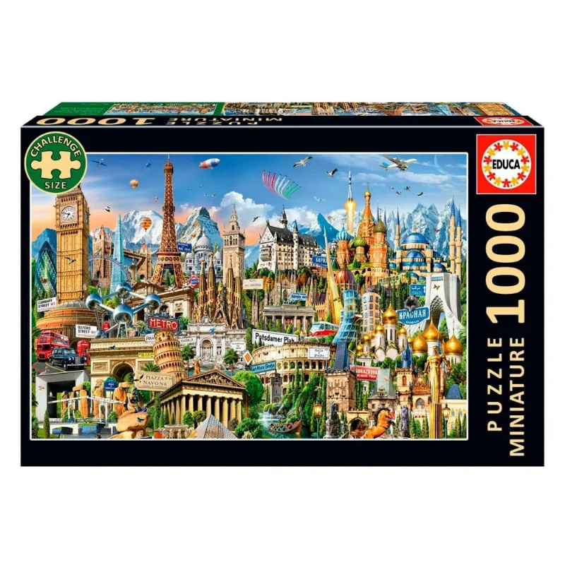 Puzzle 1000 Peças Mini Monumentos da Europa - Educa 20248