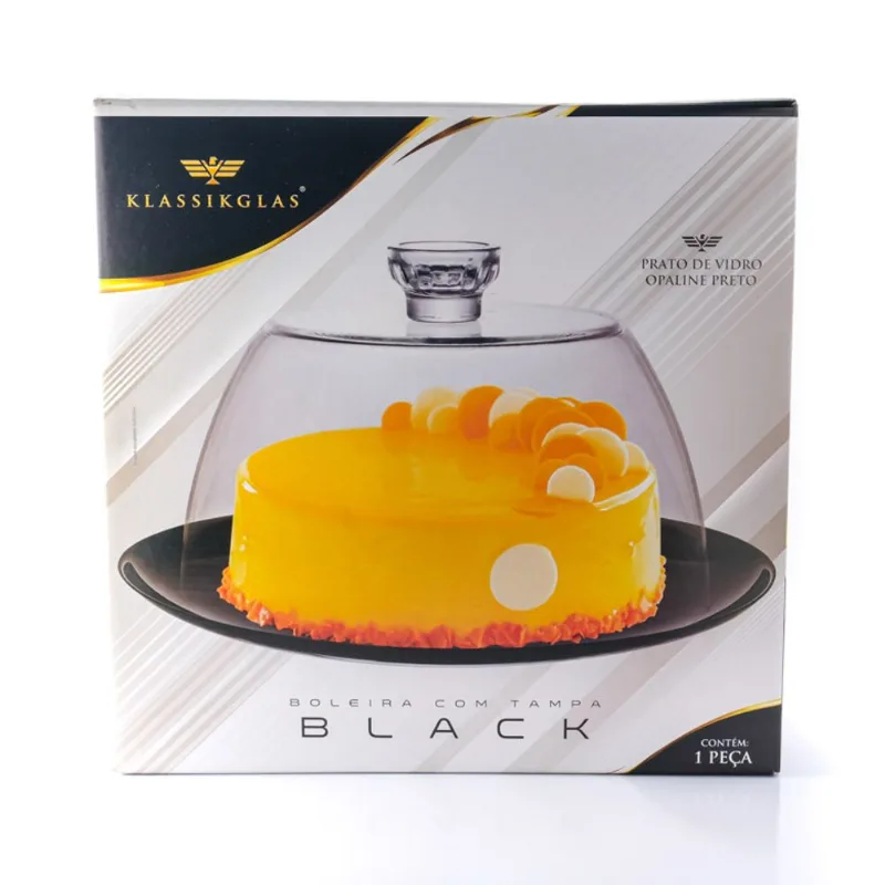 Prato Ruvolo Klassikglas Black com Tampa
