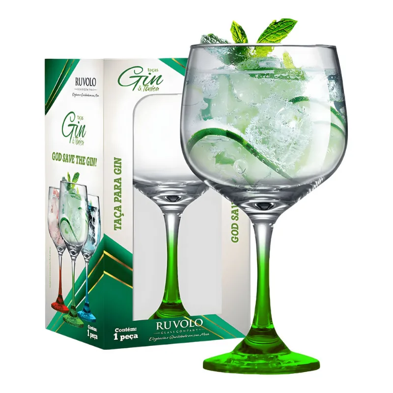 Taça p/ Gin Ruvolo Haste Verde 695ml