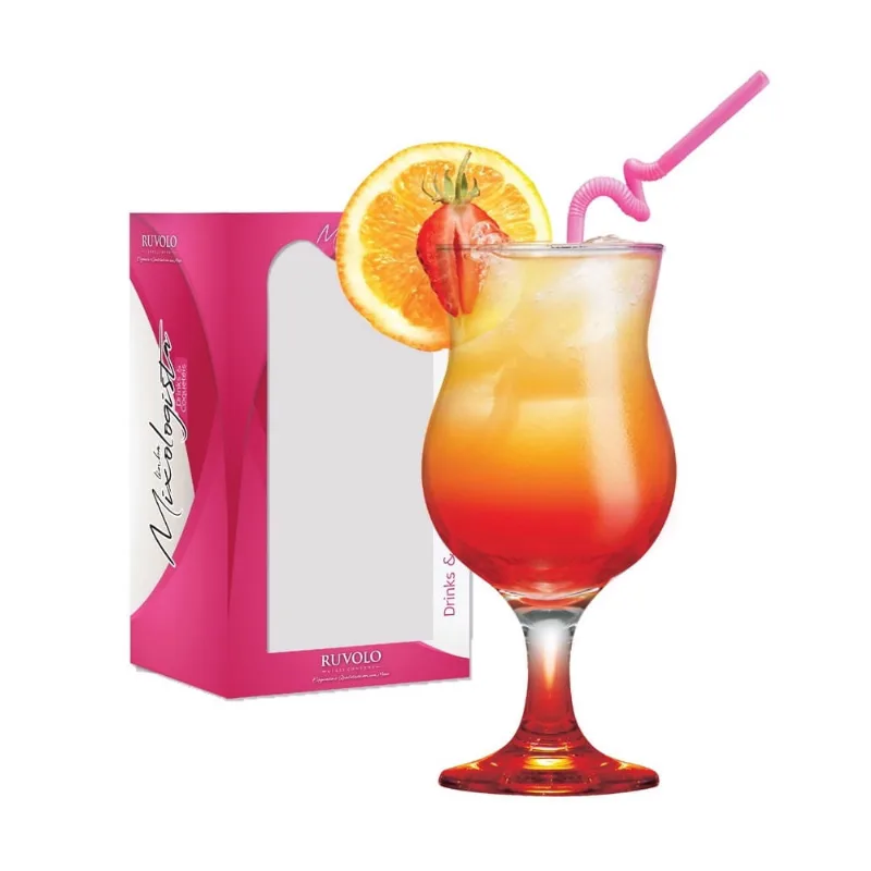 Taça p/ Cocktail Ruvolo Haste Vermelha 400ml