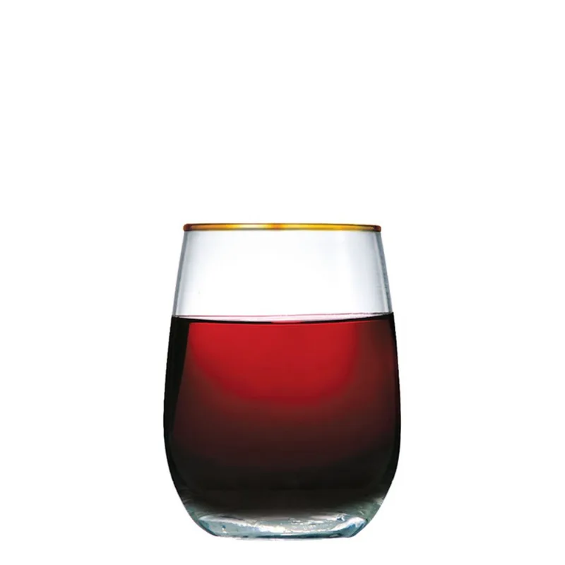 Copo Ruvolo Emerald Filete Dourado para Vinho