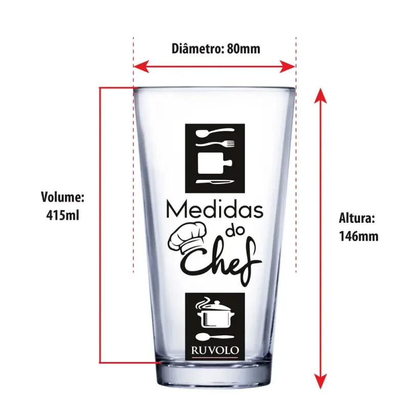 Copo Ruvolo Medidas Do Chef Vd 415ml - Ruvolo