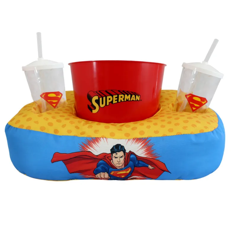 Kit Pipoca Super Homem - DC Comics Almofada com Copo e Balde de Pipoca - DC Comics - Liga das Justiça - Superman - Zona Criativa