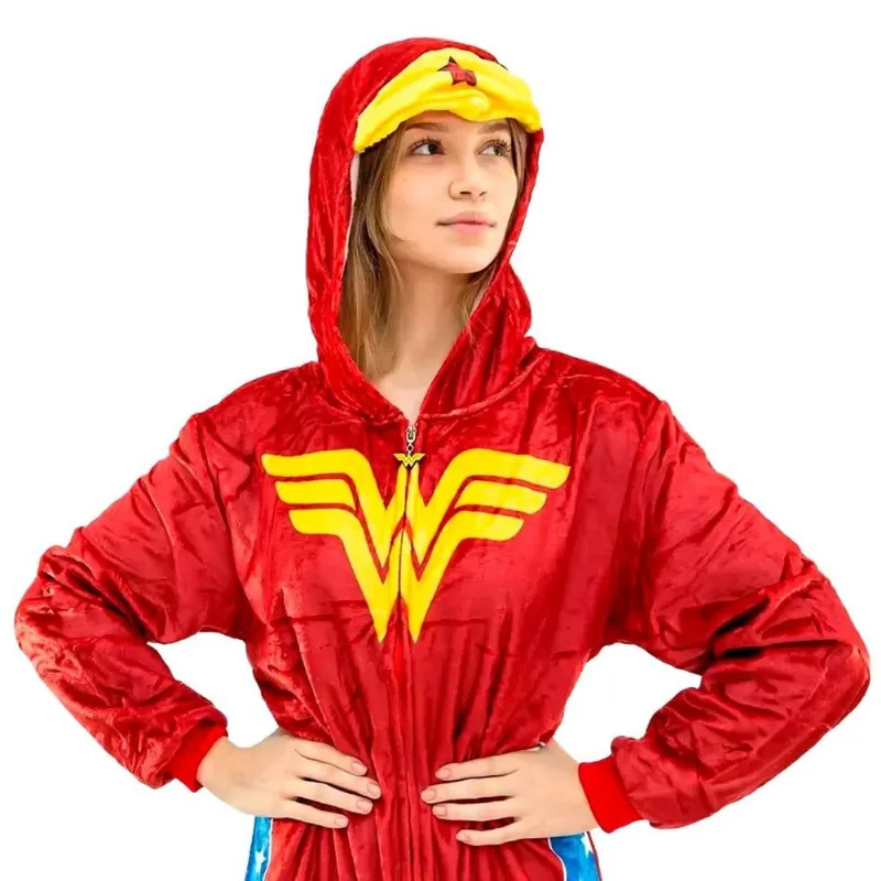 Macacão Zonacriativa Wonder Woman P Vermelho (MP)