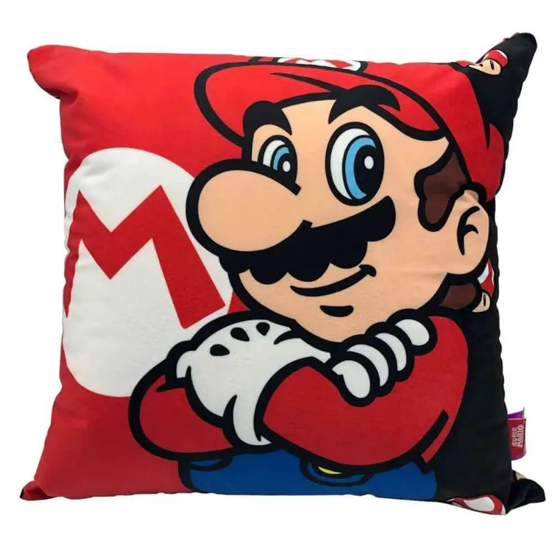 Almofada Fibra Veludo 40x40cm Super Mario Bros Mushroom - Zona Criativa