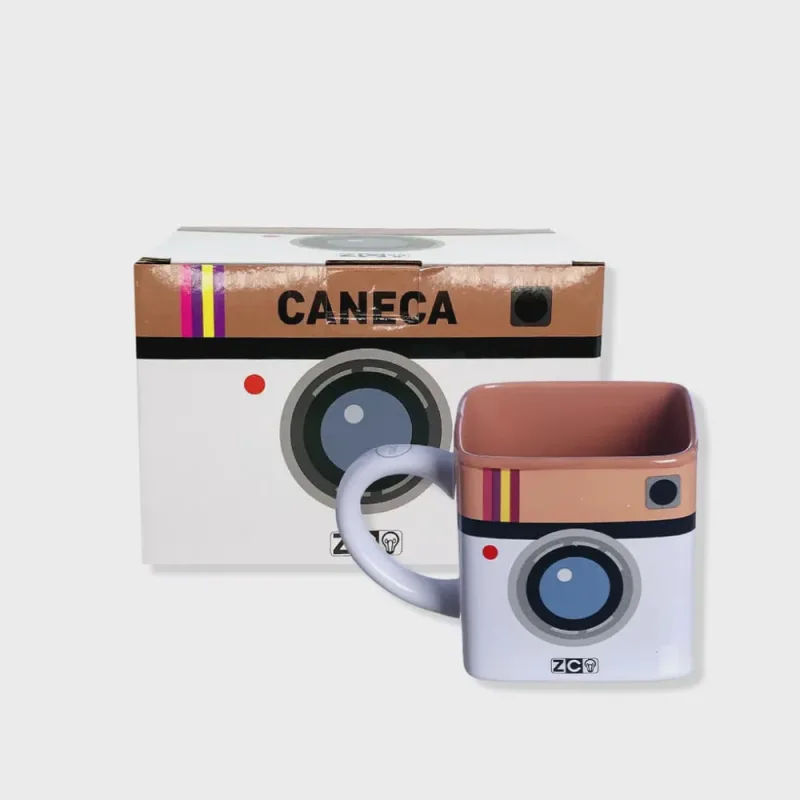 Caneca cubo camera vintage - Não Disponível - Utilidades Domesticas