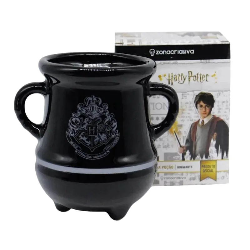 Caneca Formato 3D 350ml Caldeirão Poção Hogwarts Prata - Zona Criativa
