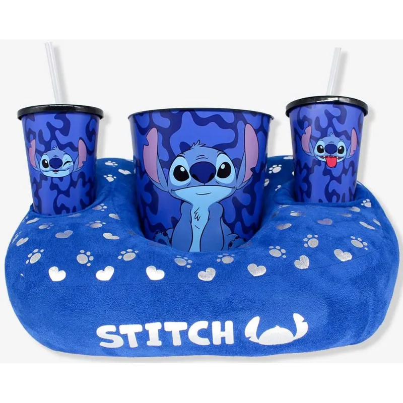 Kit Balde de Pipoca + Almofada + Copos - Stitch