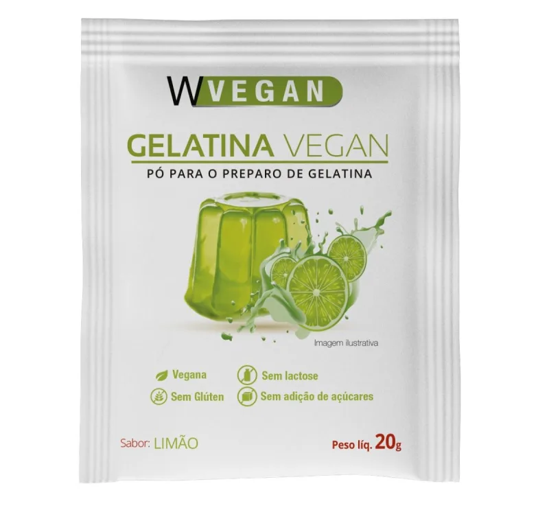 Gelatina Vegan 20g Sabor Limao WVegan - Não Informado - Mercearia