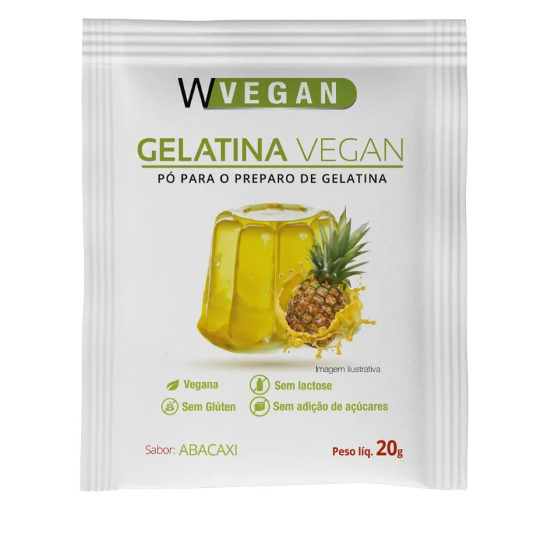Gelatina Vegan 20g Sabor Abacaxi WVegan - Não Informado