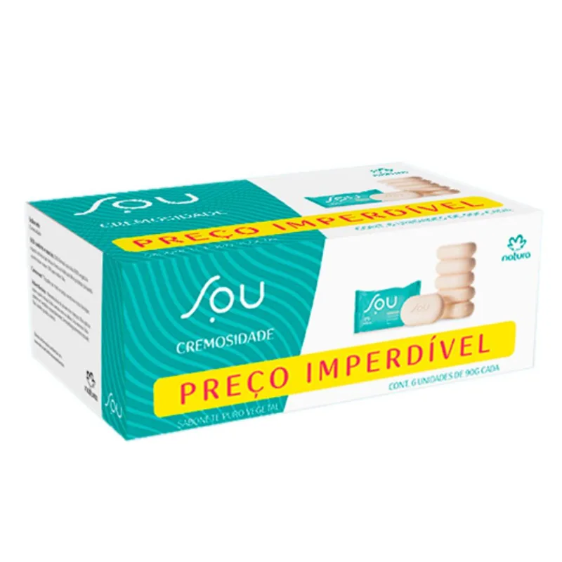 Kit Sabonete Natura Sou Cremosidade 90g 6 Unidades