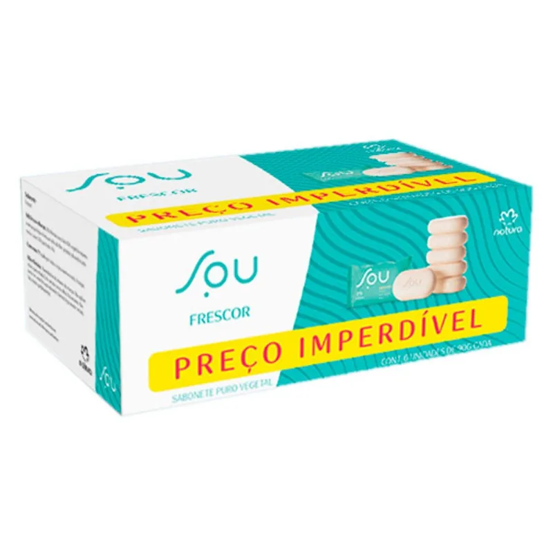 Kit Sabonete Natura Sou Frescor 90g 6 Unidades