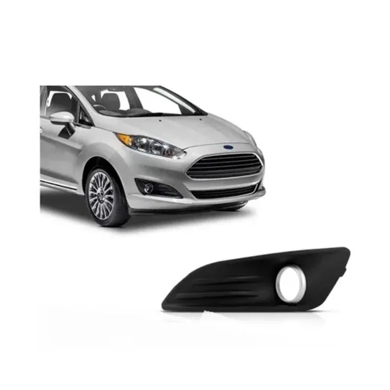 Grade Farol Milha new fiesta 14 A 17 Furo Anel Cinza Esquerd