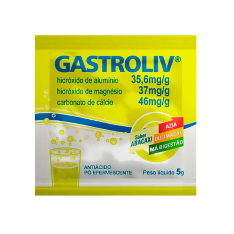 Antiácido Efervescente Gastroliv Sabor Abacaxi 5g