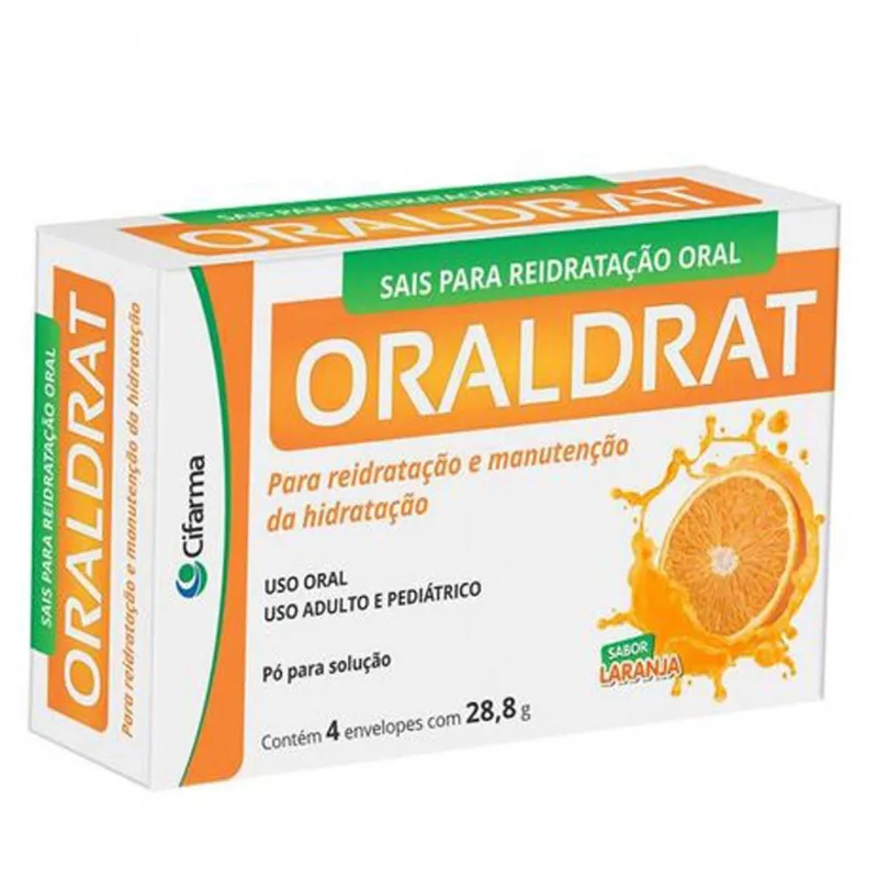 Oraldrat Pó Para Solução 4 Envelopes 28,8g Sabor Laranja Cifarma