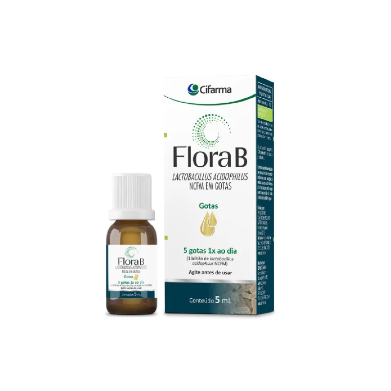 Flora B 1 Bilhão de UFC Gotas 5ml - Flora B - Medicamentos E Saúde