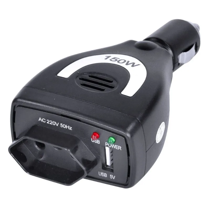 Inversor Automotivo 150w 12v Para 220v Usb 1A Plug Brasileiro Vinik