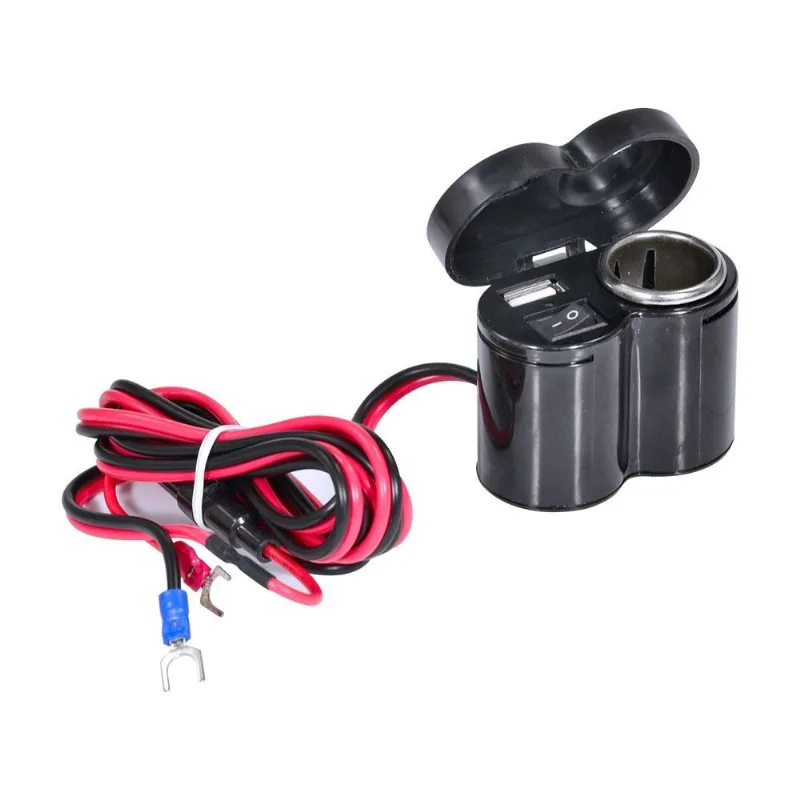 Adaptador USB Moto Suporte Tomada 12v Carrega Gps Celular