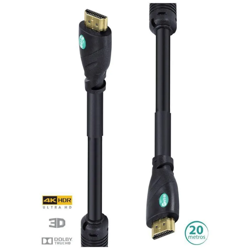 Cabo Hdmi 2.0 4k Ultra Hd 3d Conexão Ethernet Com Filtro 20 Metros - H20f-20 - VINIK