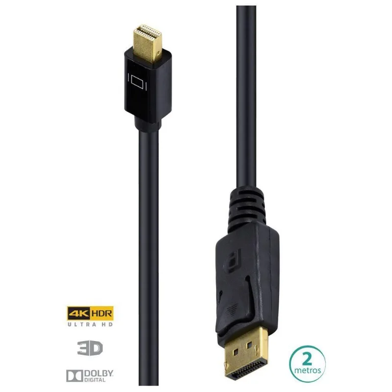 Cabo Displayport X Mini Displayport Ultra Hd 60Hz 2 Metros D