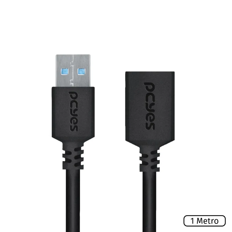 Cabo Extensor USB 30 AA MF 1m Cobre 28AWG PCYES - PCYES - Informática