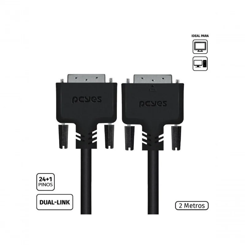 Cabo Dvi-d 24+1 Para Dvi-d 24+1 Dual-link 2 Metros - Pddl-2