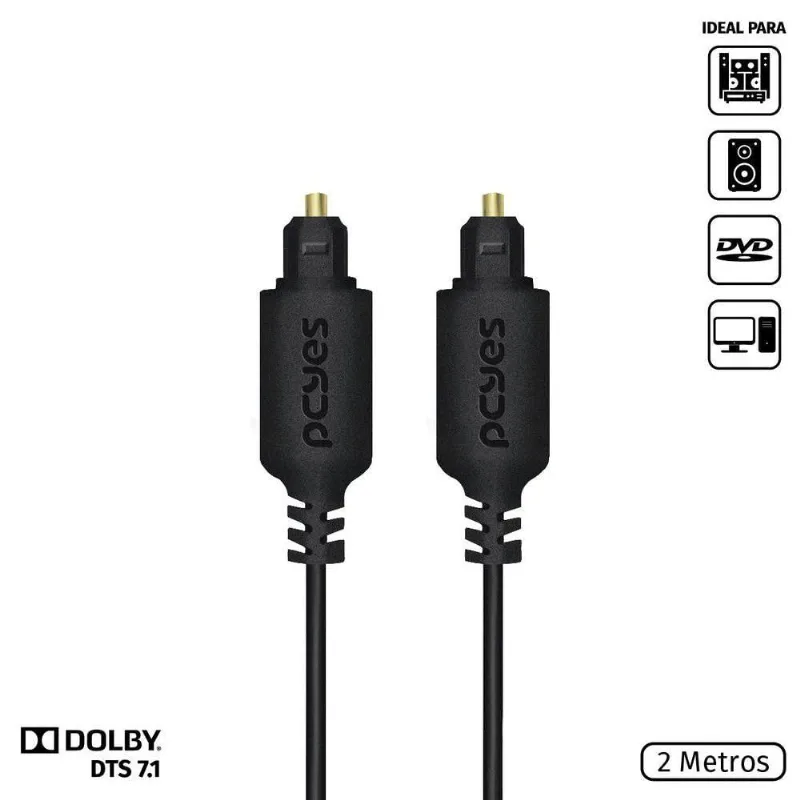 Cabo Óptico Digital Toslink Macho 2 Metros - Pod-2