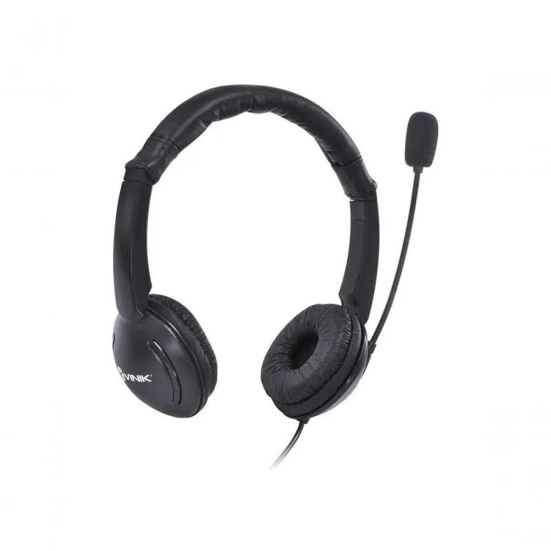 Fone De Ouvido Headset Corp Usb Com Microfone - Preto - Vk390 - VINIK - áudio