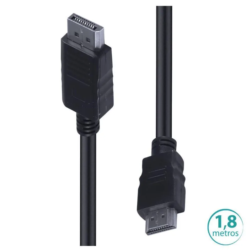 Cabo Displayport Para Hdmi 1.4v 1.8m Hdp18 (7908020916703) - VINIK - Informática