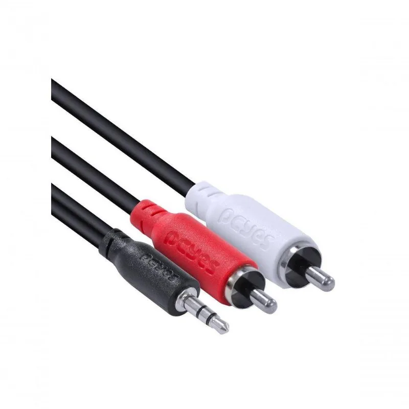 Cabo De Áudio 2 Rca Macho Para P2 3.5mm Macho 28awg Puro Cobre 2 Metros - P2r35-2