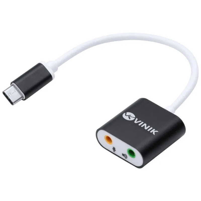 Adaptador Fone De Ouvido P2 3.5mm Duas Vias Para Usb Tipo C Fone + Microfone- Adfmusbtc - Vinik - Informática