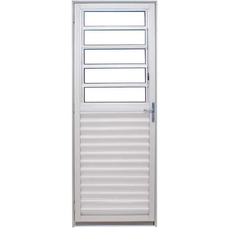 Porta de Alumínio de Giro Alumasa 1288849 Basculante Meia Veneziana80x210cm Esquerda 1 Folha