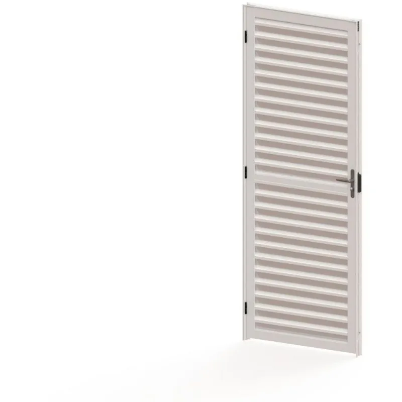 Porta de Alumínio de Giro Alumasa 1139467 Veneziana 80x210cm Esquerda 1 Folha