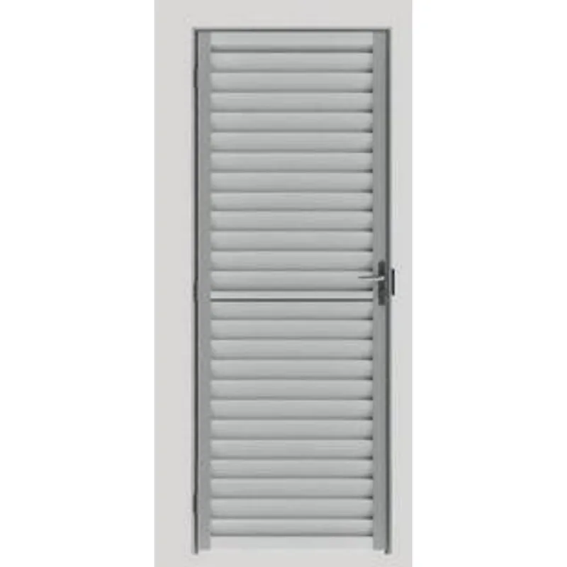 Porta de Alumínio de Giro Alumasa Veneziana 1 Folha 1139466 80x210cm Branco Direita