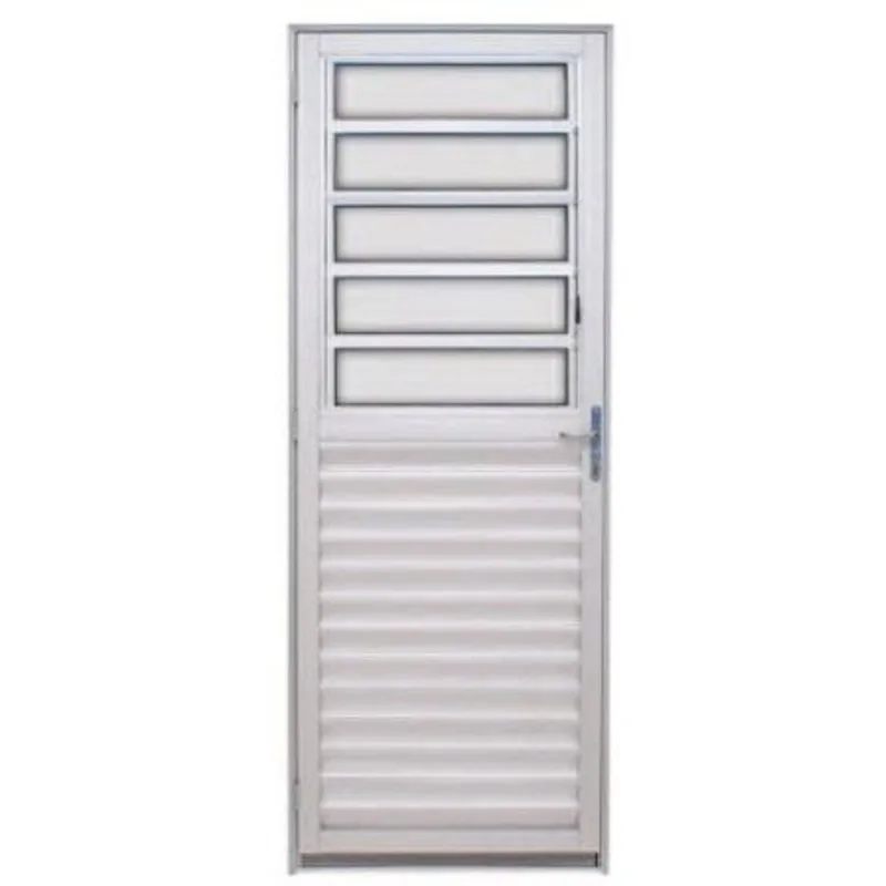 Porta de Alumínio de Giro Alumasa Basculante e Venezina 1 Folha 1288848 80x210cm Branco Direita