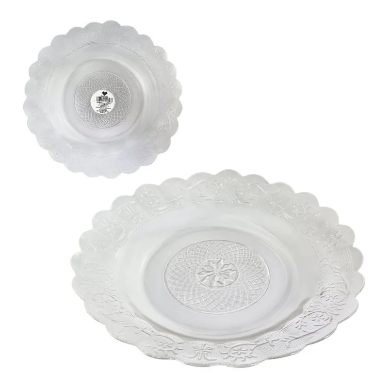 Kit 5 Pratos de Vidro Egípcio Estrela Transparente - Genérica - Utilidades Domesticas