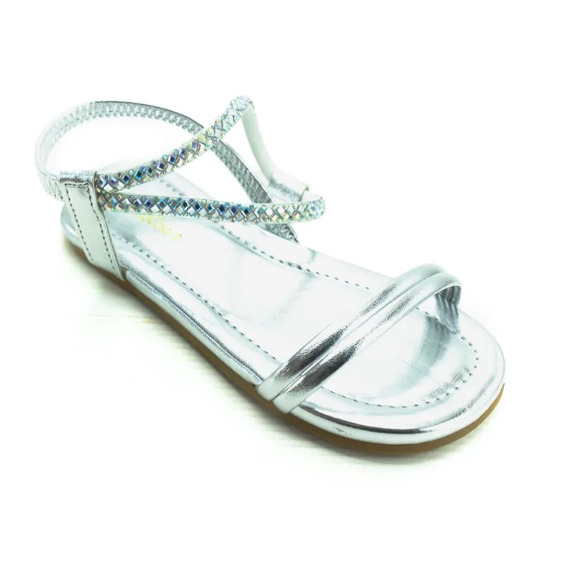 Sandália Infantil Menina WorldColors 358.005 -Prata