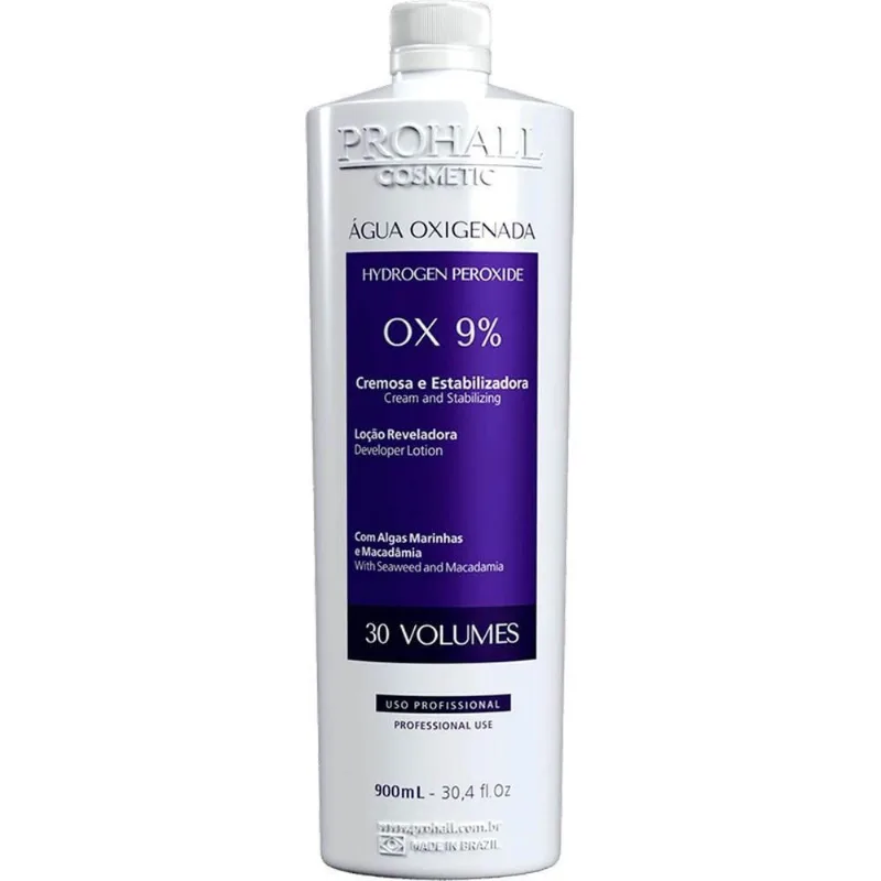 Prohall - água Oxigenada Cremosa Ox 9% 30 Volumes 900ml