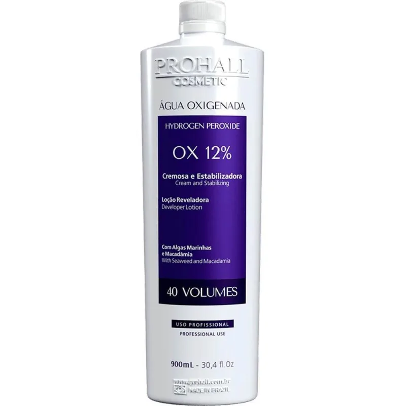 Prohall - água Oxigenada Cremosa Ox 12% 40 Volumes 900ml